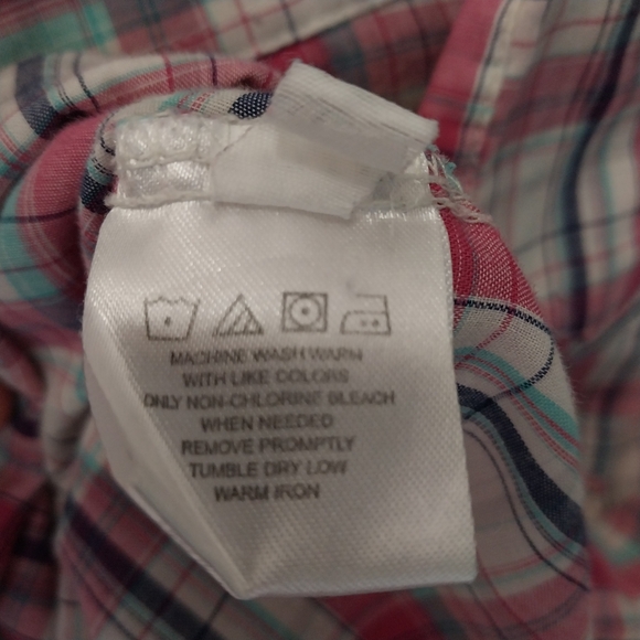 Vintage Wrangler Shirt XXL Lightweight Pearl Snap Long sleeve Pink Plaid shirt - Picture 13 of 13